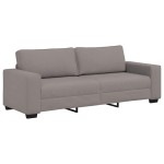 vidaXL Set de canapea cu perne, 3 piese, gri taupe, material textil