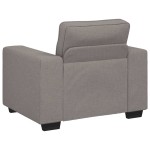 vidaXL Set de canapea cu perne, 3 piese, gri taupe, material textil