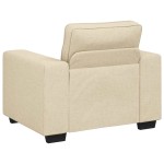 vidaXL Set de canapele cu perne, 3 piese, crem, textil