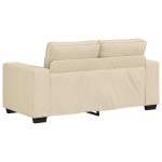 vidaXL Set de canapele cu perne, 3 piese, crem, textil