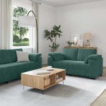 vidaXL Set de canapele cu perne, 3 piese, verde închis, catifea vidaXL Set de canapele cu perne, 3 piese, verde închis, catifea