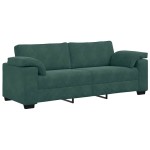 vidaXL Set de canapele cu perne, 3 piese, verde închis, catifea vidaXL Set de canapele cu perne, 3 piese, verde închis, catifea
