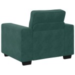 vidaXL Set de canapele cu perne, 3 piese, verde închis, catifea vidaXL Set de canapele cu perne, 3 piese, verde închis, catifea
