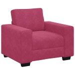 vidaXL Set canapea cu perne, 3 piese, roșu vin, catifea vidaXL Set canapea cu perne, 3 piese, roșu vin, catifea