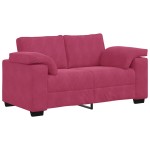 vidaXL Set canapea cu perne, 3 piese, roșu vin, catifea vidaXL Set canapea cu perne, 3 piese, roșu vin, catifea