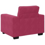 vidaXL Set canapea cu perne, 3 piese, roșu vin, catifea vidaXL Set canapea cu perne, 3 piese, roșu vin, catifea
