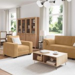 vidaXL Set de canapele cu perne, 3 piese, maro, catifea