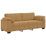 vidaXL Set de canapele cu perne, 3 piese, maro, catifea