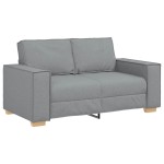 vidaXL Set de canapele cu perne, 2 piese, gri deschis, textil