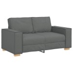 vidaXL Set de canapele cu perne, 2 piese, gri închis, textil