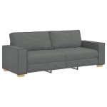 vidaXL Set de canapele cu perne, 2 piese, gri închis, textil