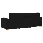 vidaXL Set de canapele cu perne, 2 piese, negru, textil vidaXL Set de canapele cu perne, 2 piese, negru, textil