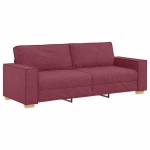 vidaXL Set canapea cu perne, 2 piese, roșu vin, material textil