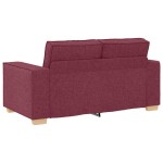 vidaXL Set canapea cu perne, 2 piese, roșu vin, material textil