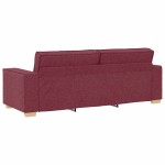 vidaXL Set canapea cu perne, 2 piese, roșu vin, material textil