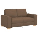 vidaXL Set de canapele cu perne, 2 piese, maro, textil vidaXL Set de canapele cu perne, 2 piese, maro, textil