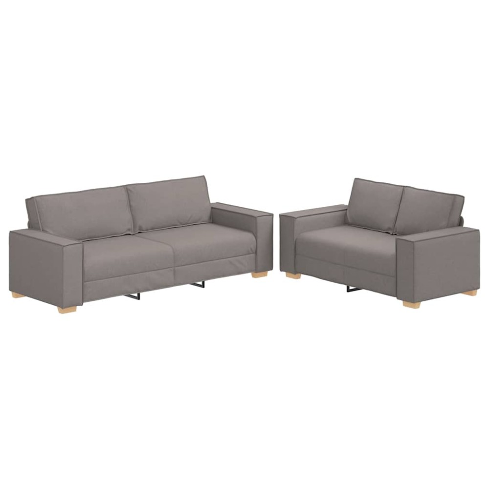 vidaXL Set de canapea cu perne, 2 piese, gri taupe, material textil