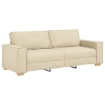 vidaXL Set de canapele cu perne, 2 piese, crem, textil