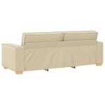 vidaXL Set de canapele cu perne, 2 piese, crem, textil