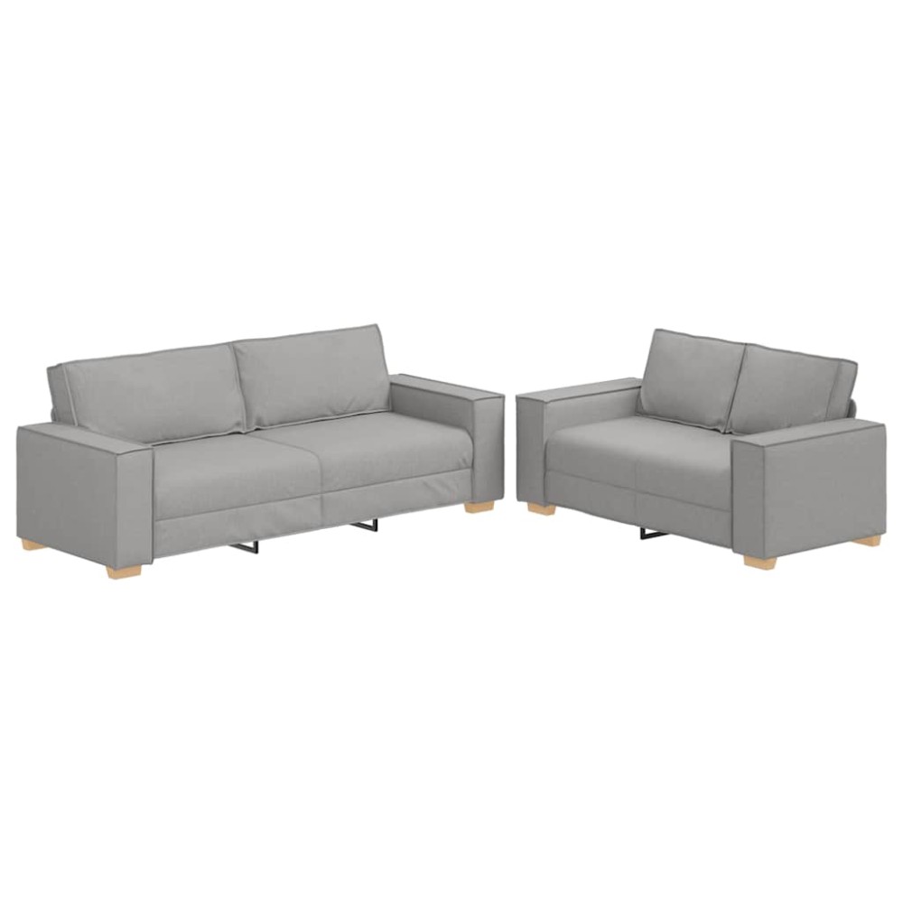 vidaXL Set de canapele cu perne, 2 piese, gri nor, textil