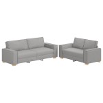 vidaXL Set de canapele cu perne, 2 piese, gri nor, textil