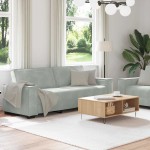 vidaXL Set de canapele cu perne, 2 piese, gri deschis, catifea vidaXL Set de canapele cu perne, 2 piese, gri deschis, catifea
