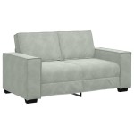 vidaXL Set de canapele cu perne, 2 piese, gri deschis, catifea vidaXL Set de canapele cu perne, 2 piese, gri deschis, catifea
