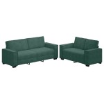 vidaXL Set de canapele cu perne, 2 piese, verde închis, catifea vidaXL Set de canapele cu perne, 2 piese, verde închis, catifea