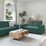 vidaXL Set de canapele cu perne, 2 piese, verde închis, catifea vidaXL Set de canapele cu perne, 2 piese, verde închis, catifea