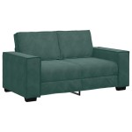 vidaXL Set de canapele cu perne, 2 piese, verde închis, catifea vidaXL Set de canapele cu perne, 2 piese, verde închis, catifea