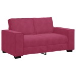 vidaXL Set canapele cu perne, 2 piese, roșu vin, catifea vidaXL Set canapele cu perne, 2 piese, roșu vin, catifea