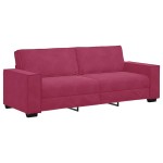 vidaXL Set canapele cu perne, 2 piese, roșu vin, catifea vidaXL Set canapele cu perne, 2 piese, roșu vin, catifea