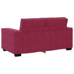 vidaXL Set canapele cu perne, 2 piese, roșu vin, catifea vidaXL Set canapele cu perne, 2 piese, roșu vin, catifea