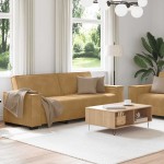 vidaXL Set de canapele cu perne, 2 piese, maro, catifea