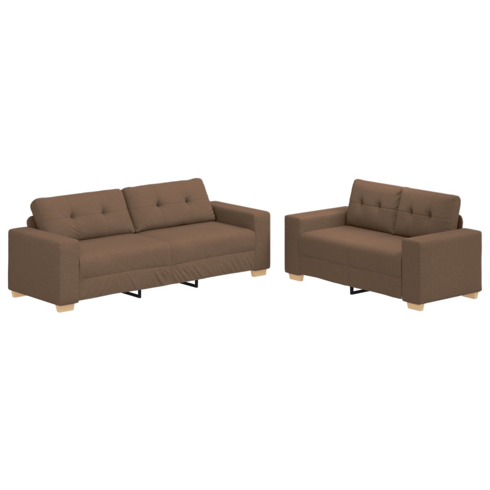 vidaXL Set de canapea cu pernă 2 pcs Maro 221 x 78 x 80 cm Țesătură