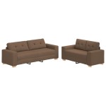 vidaXL Set de canapea cu pernă 2 pcs Maro 221 x 78 x 80 cm Țesătură vidaXL Set de canapea cu pernă 2 pcs Maro 221 x 78 x 80 cm Țesătură