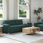 vidaXL Set de canapele de 2 piese cu perne Galben Țesătură vidaXL Set de canapele de 2 piese cu perne Galben Țesătură
