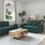 vidaXL Set de canapele de 2 piese cu perne Galben Țesătură vidaXL Set de canapele de 2 piese cu perne Galben Țesătură