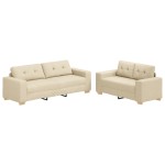 vidaXL Set de canapea cu pernă 2 pcs Crem 221 x 78 x 80 cm Țesătură