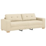 vidaXL Set de canapea cu pernă 2 pcs Crem 221 x 78 x 80 cm Țesătură