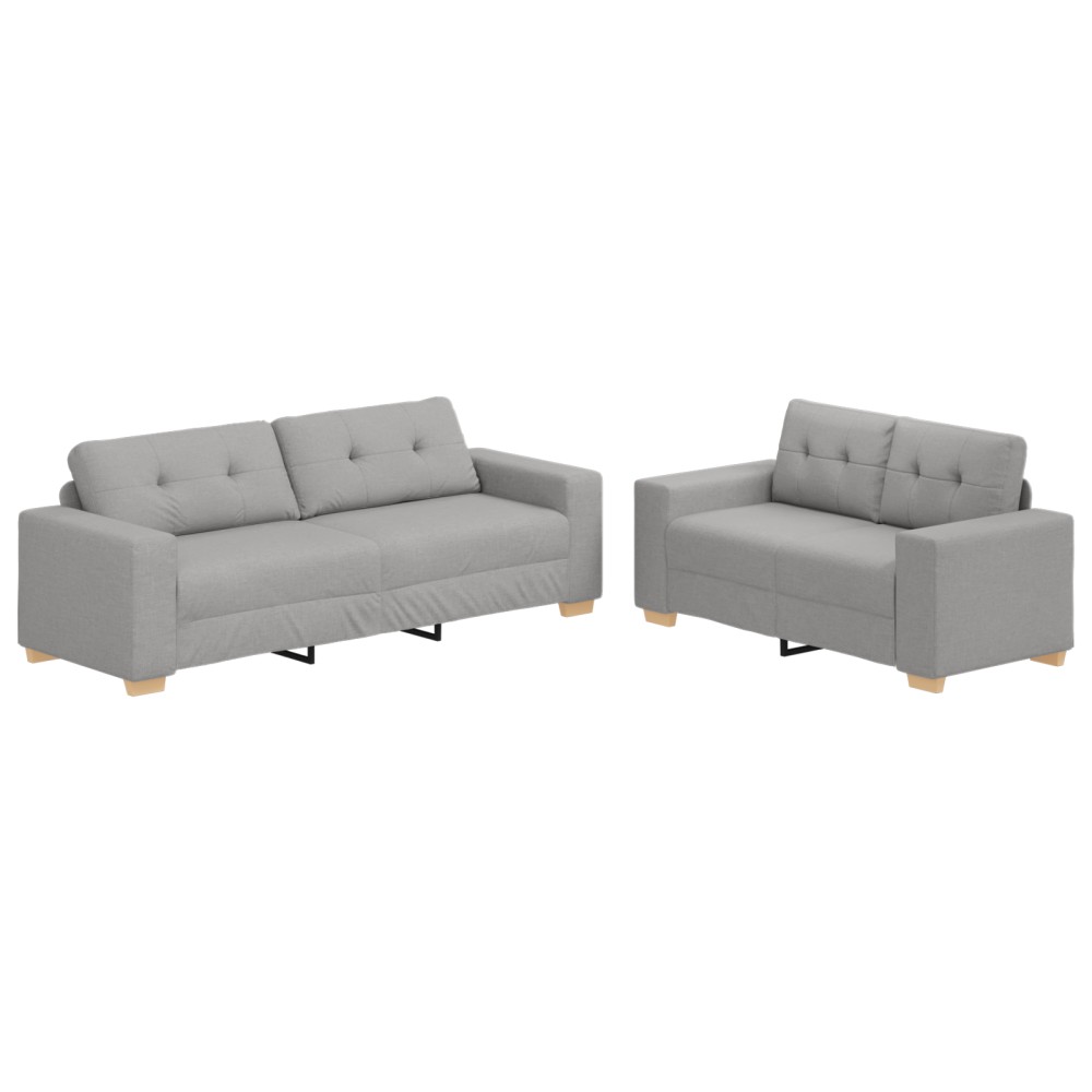 vidaXL Set de canapea cu pernă 2 pcs Gri 221 x 78 x 80 cm Țesătură