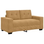 Set canapea vidaXL 2 piese cu perne din catifea maro Set canapea vidaXL 2 piese cu perne din catifea maro