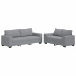 vidaXL Set de canapele cu perne, 2 piese, gri deschis, textil vidaXL Set de canapele cu perne, 2 piese, gri deschis, textil