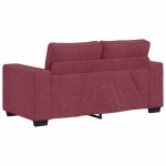 vidaXL Set canapea cu perne, 2 piese, roșu vin, material textil