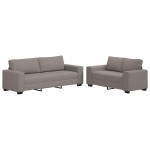 vidaXL Set de canapea cu perne, 2 piese, gri taupe, material textil