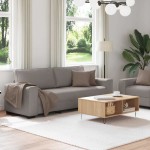 vidaXL Set de canapea cu perne, 2 piese, gri taupe, material textil