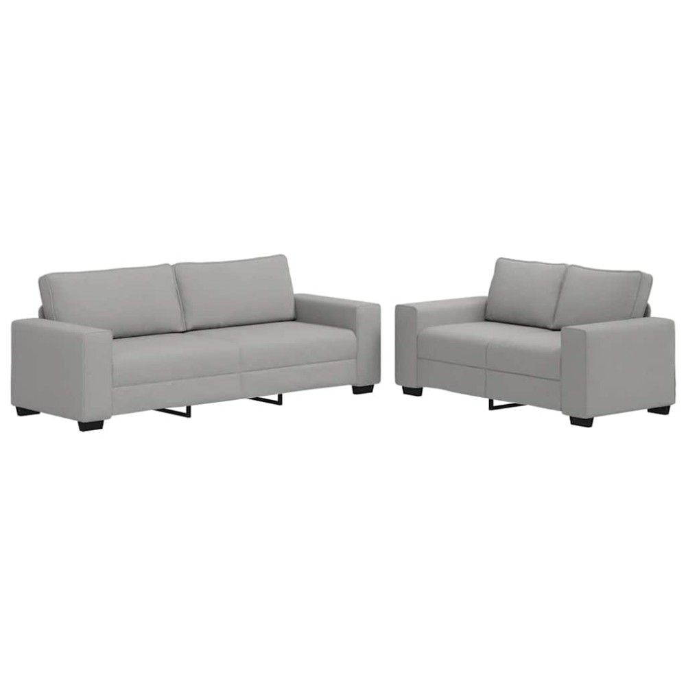 vidaXL Set de canapele cu perne, 2 piese, gri nor, textil
