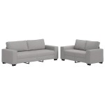 vidaXL Set de canapele cu perne, 2 piese, gri nor, textil