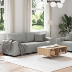 vidaXL Set de canapele cu perne, 2 piese, gri nor, textil