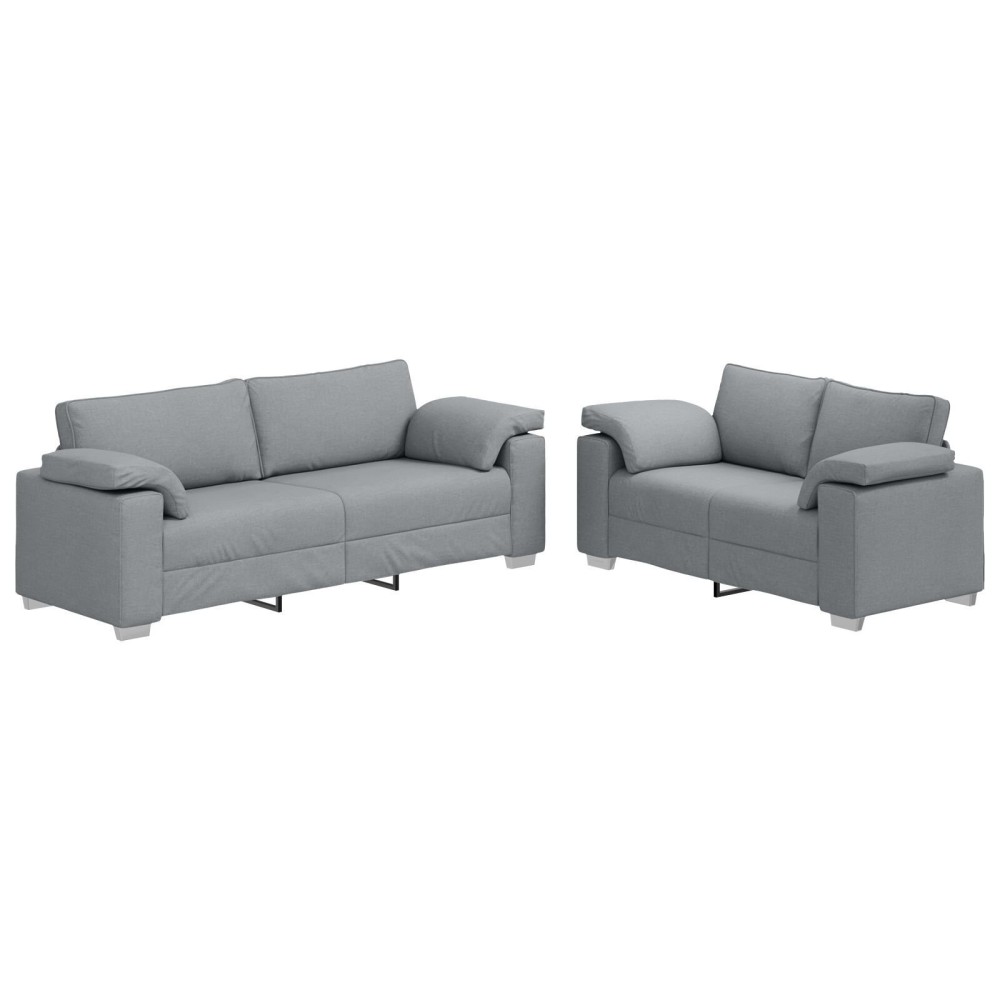 vidaXL Set de canapea 2 pcs Gri deschis 219 x 77 x 82 cm țesătură